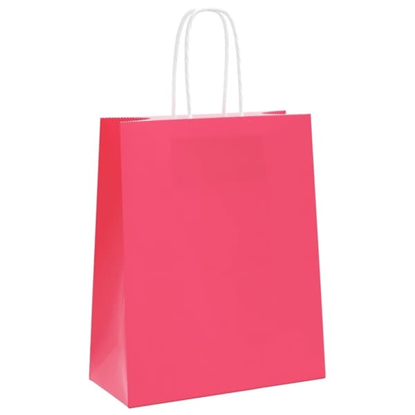 vidaXL Kraftpapperspåsar 50 st med handtag rosa 18x8x22 cm