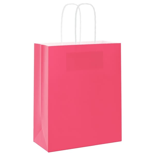 vidaXL Kraftpapperspåsar 50 st med handtag rosa 18x8x22 cm
