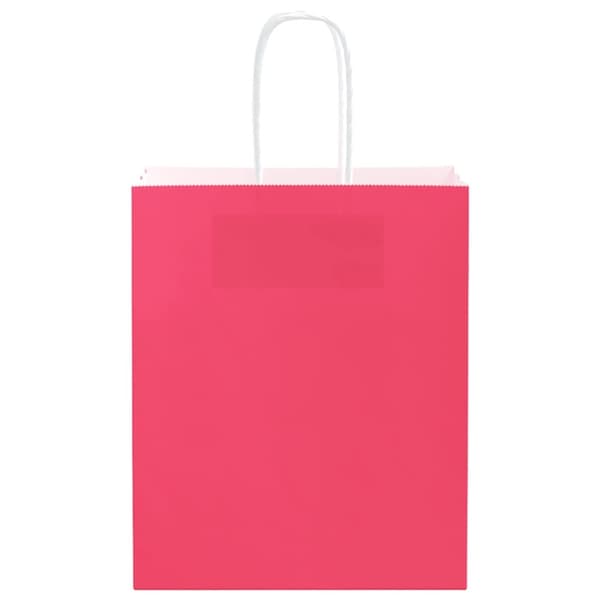 vidaXL Kraftpapperspåsar 50 st med handtag rosa 18x8x22 cm