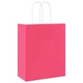 Miniatyrbild 7 av 11: vidaXL Kraftpapperspåsar 50 st med handtag rosa 18x8x22 cm
