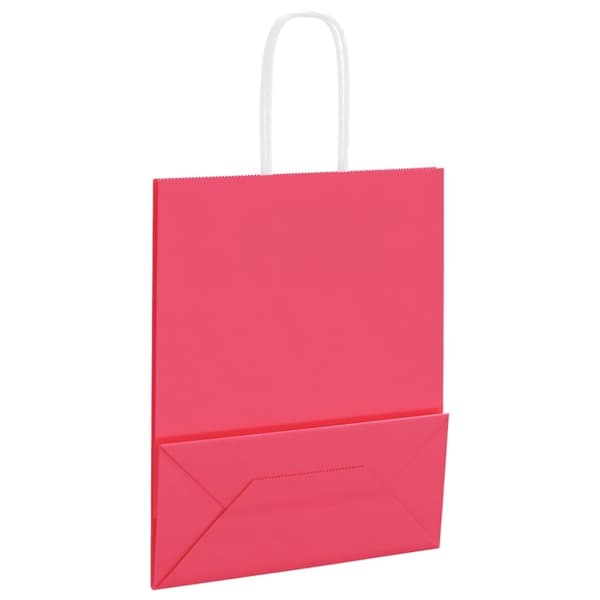 vidaXL Kraftpapperspåsar 50 st med handtag rosa 18x8x22 cm