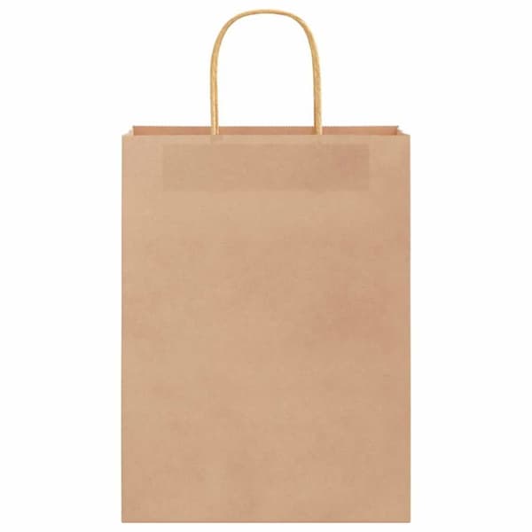 vidaXL Kraftpapperspåsar 250 st med handtag brun 26x12x35 cm
