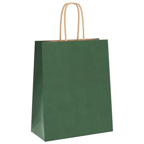vidaXL Kraftpapperspåsar 250 st med handtag grön 18x8x22 cm