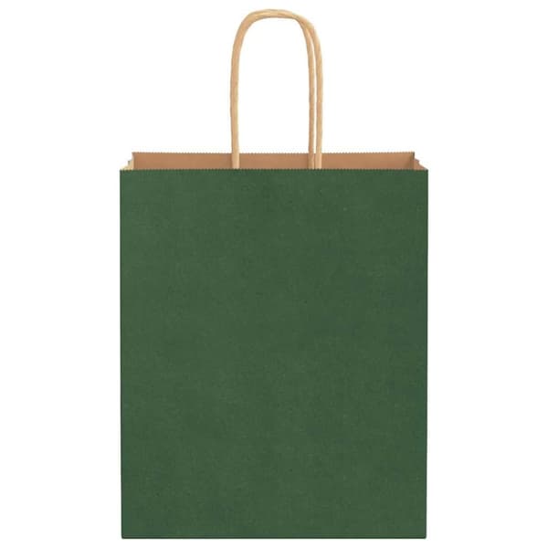 vidaXL Kraftpapperspåsar 250 st med handtag grön 18x8x22 cm