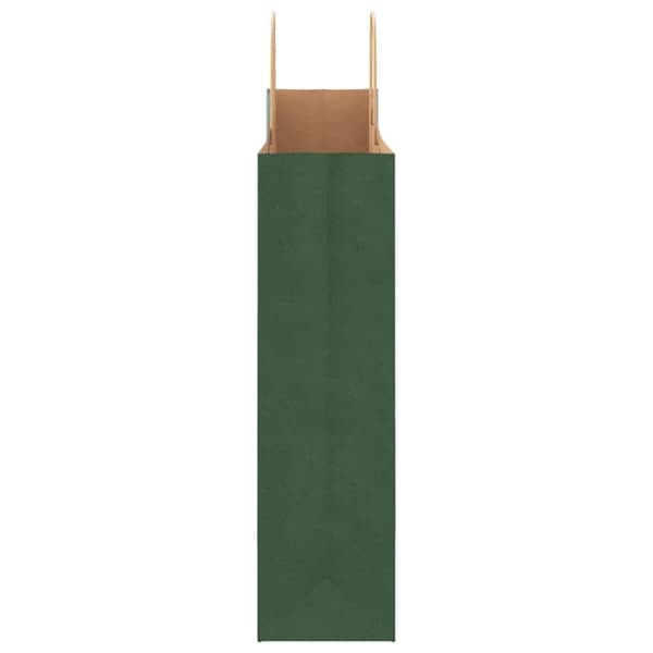 vidaXL Kraftpapperspåsar 250 st med handtag grön 32x12x42 cm