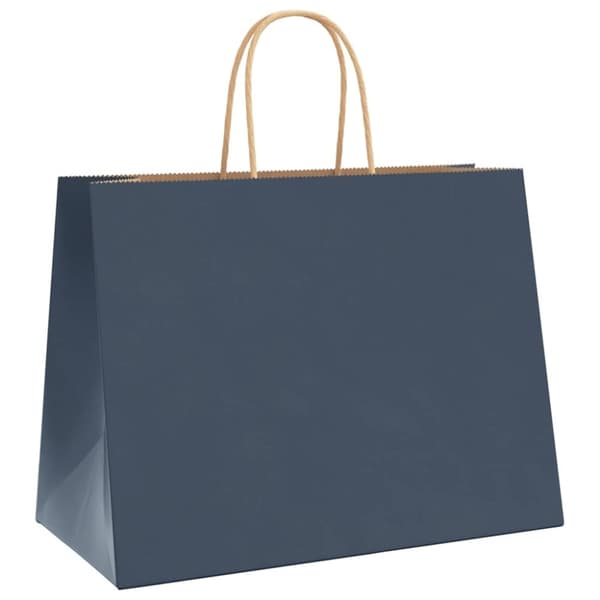vidaXL Kraftpapperspåsar 250 st med handtag blå 32x17x25 cm