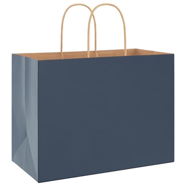 vidaXL Kraftpapperspåsar 250 st med handtag blå 32x17x25 cm