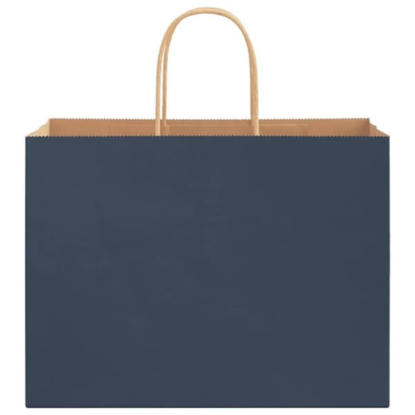 vidaXL Kraftpapperspåsar 250 st med handtag blå 32x17x25 cm