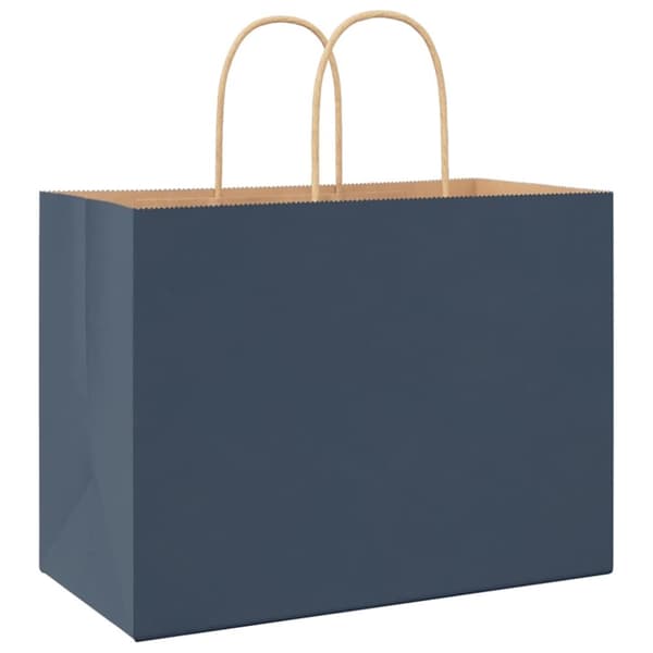 vidaXL Kraftpapperspåsar 250 st med handtag blå 32x17x25 cm