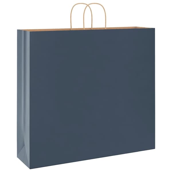vidaXL Kraftpapperspåsar 50 st med handtag blå 54x15x49 cm