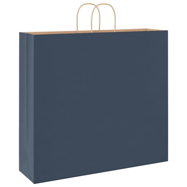vidaXL Kraftpapperspåsar 50 st med handtag blå 54x15x49 cm
