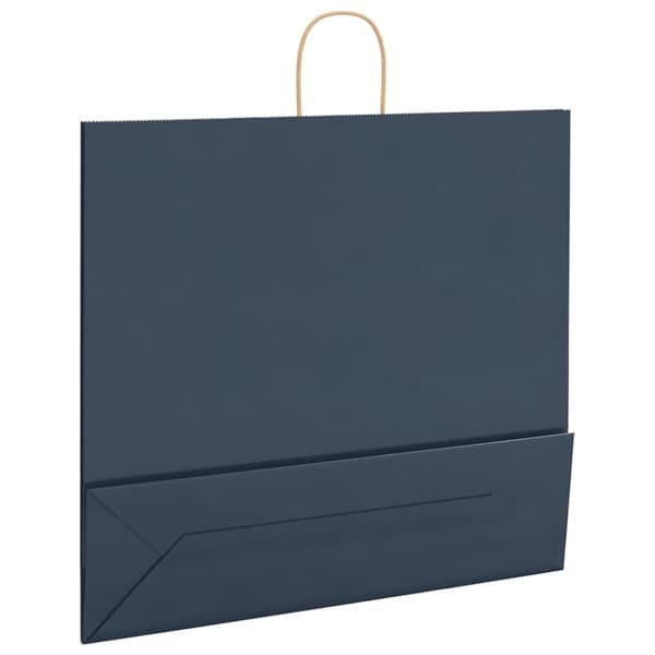 vidaXL Kraftpapperspåsar 50 st med handtag blå 54x15x49 cm
