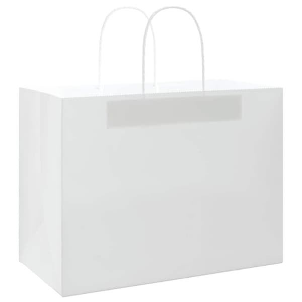 vidaXL Kraftpapperspåsar 250 st med handtag vit 32x17x25 cm