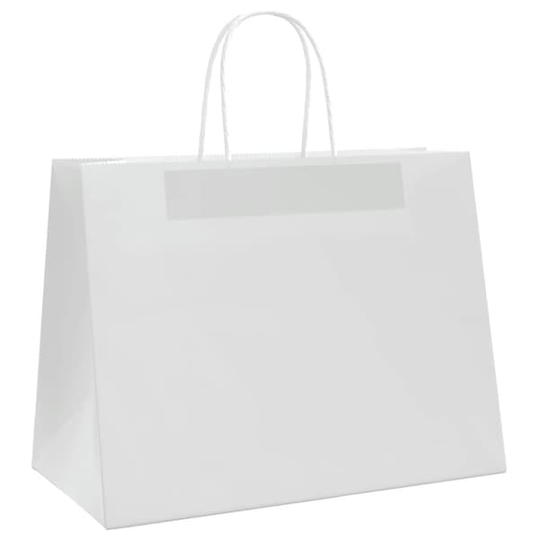 vidaXL Kraftpapperspåsar 250 st med handtag vit 32x17x25 cm