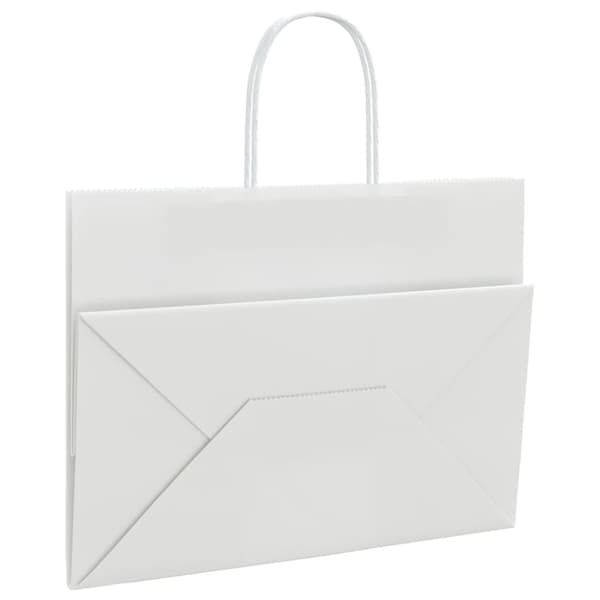 vidaXL Kraftpapperspåsar 250 st med handtag vit 32x17x25 cm