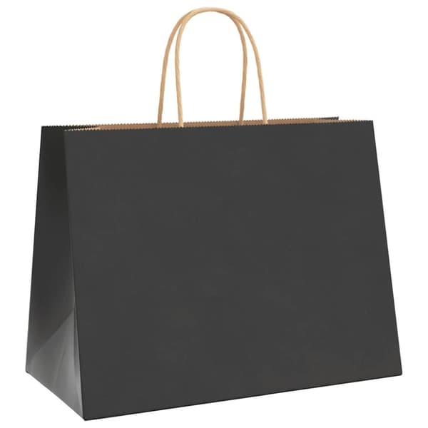 vidaXL Kraftpapperspåsar 250 st med handtag svart 32x17x25 cm