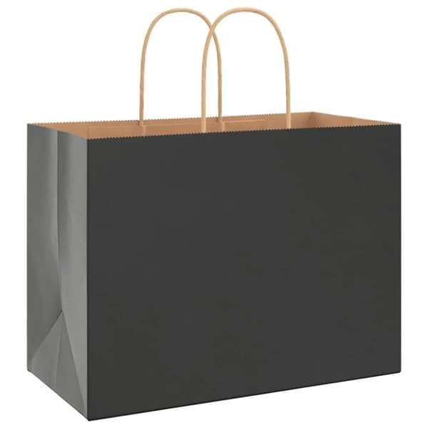 vidaXL Kraftpapperspåsar 250 st med handtag svart 32x17x25 cm