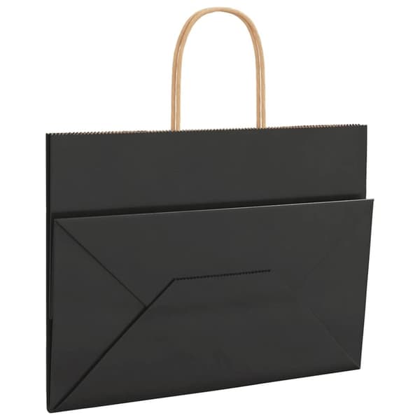 vidaXL Kraftpapperspåsar 250 st med handtag svart 32x17x25 cm
