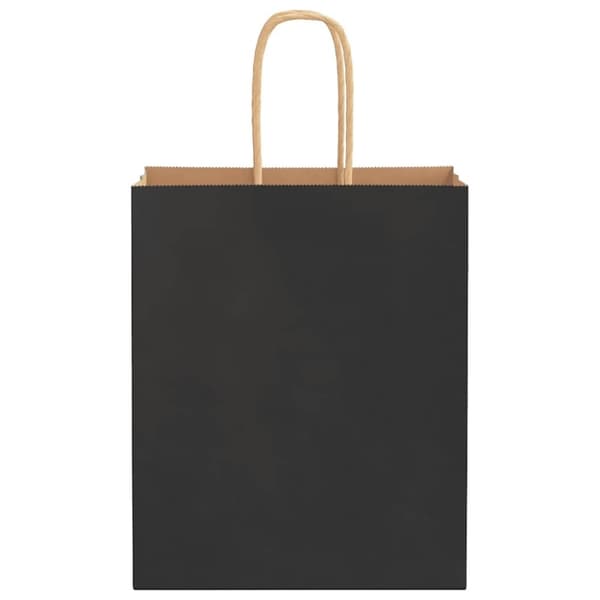 vidaXL Kraftpapperspåsar 250 st med handtag svart 18x8x22 cm