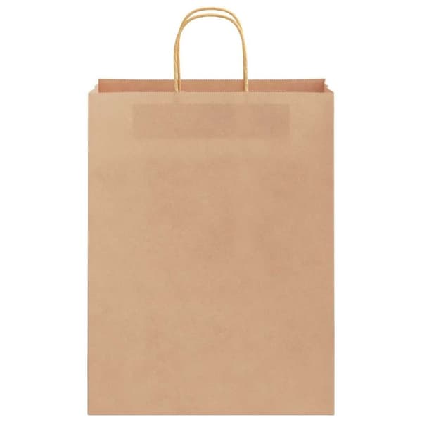 vidaXL Kraftpapperspåsar 250 st med handtag brun 32x12x42 cm
