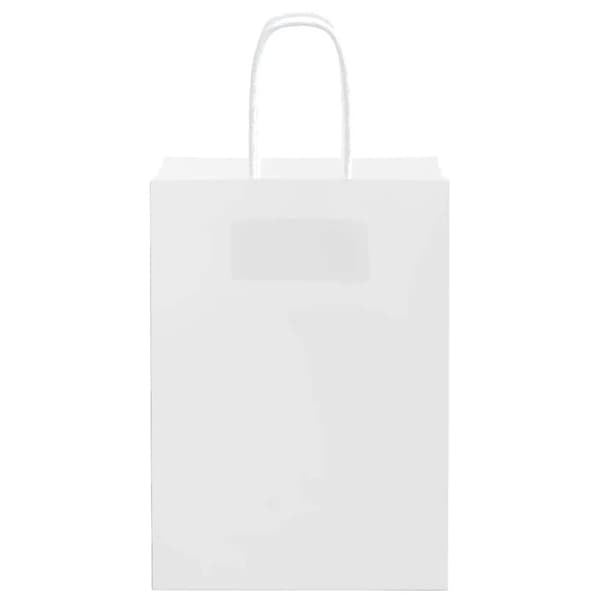vidaXL Kraftpapperspåsar 50 st med handtag vit 15x8x21 cm