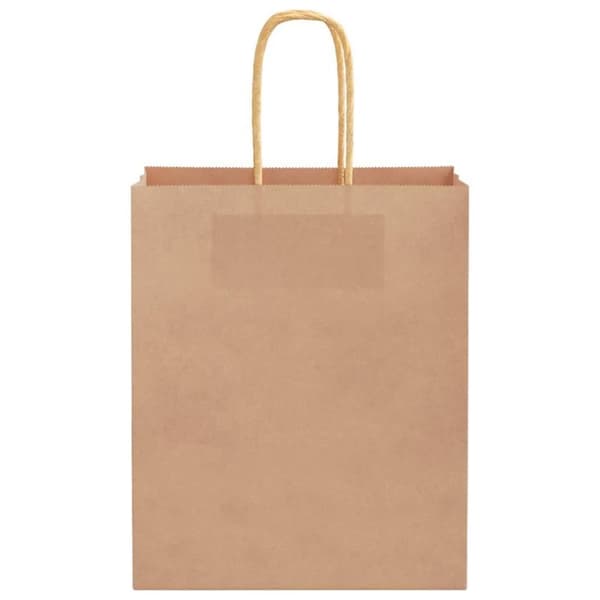 vidaXL Kraftpapperspåsar 250 st med handtag brun 18x8x22 cm