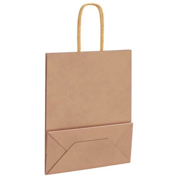 vidaXL Kraftpapperspåsar 250 st med handtag brun 18x8x22 cm