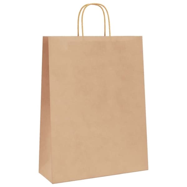 vidaXL Kraftpapperspåsar 50 st med handtag brun 32x12x42 cm