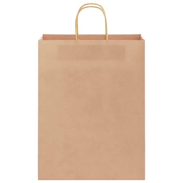 vidaXL Kraftpapperspåsar 50 st med handtag brun 32x12x42 cm