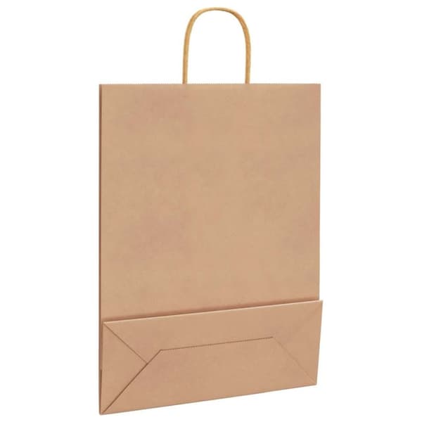 vidaXL Kraftpapperspåsar 50 st med handtag brun 32x12x42 cm