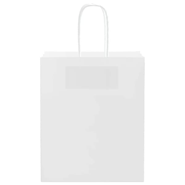 vidaXL Kraftpapperspåsar 250 st med handtag vit 18x8x22 cm