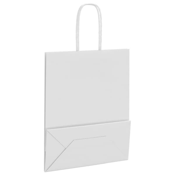 vidaXL Kraftpapperspåsar 250 st med handtag vit 18x8x22 cm