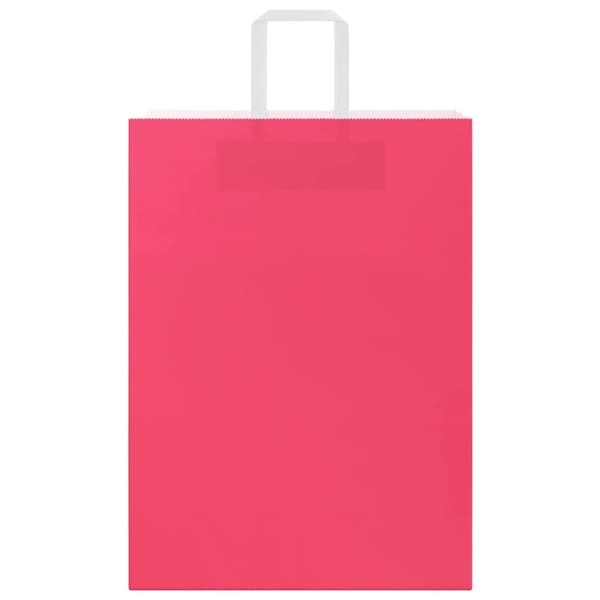 vidaXL Kraftpapperspåsar 50 st med handtag rosa 32x17x44 cm