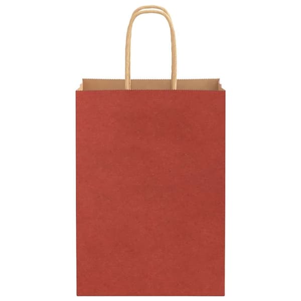 vidaXL Kraftpapperspåsar 50 st med handtag röd 15x8x21 cm