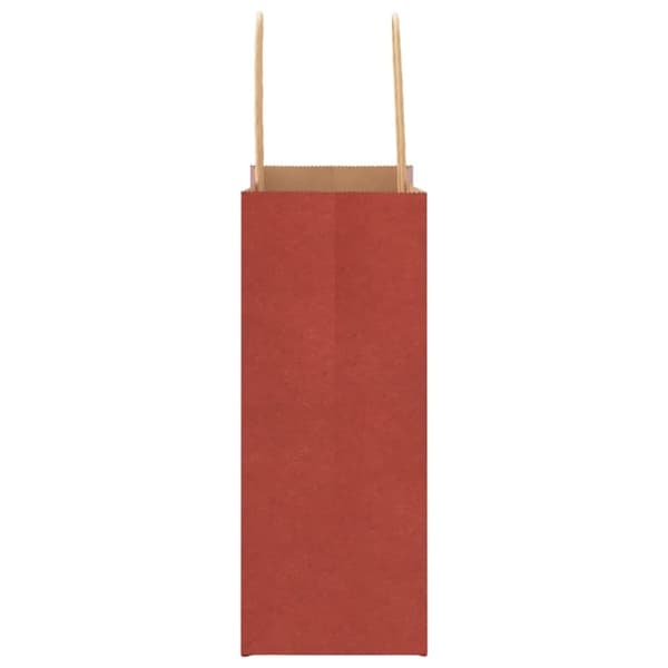 vidaXL Kraftpapperspåsar 50 st med handtag röd 15x8x21 cm