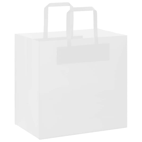 vidaXL Kraftpapperspåsar 250 st med handtag vit 26x17x25 cm