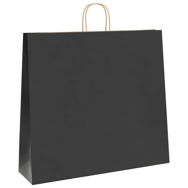vidaXL Kraftpapperspåsar 250 st med handtag svart 54x15x49 cm