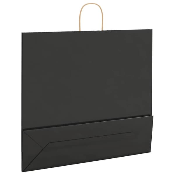 vidaXL Kraftpapperspåsar 250 st med handtag svart 54x15x49 cm