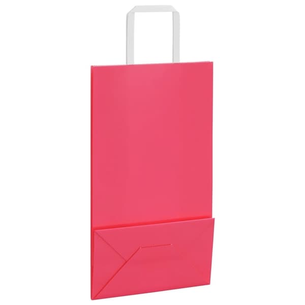 vidaXL Kraftpapperspåsar 50 st med handtag rosa 21x11x36 cm