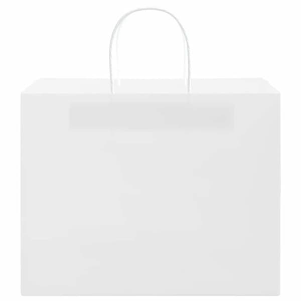 vidaXL Kraftpapperspåsar 50 st med handtag vit 32x22x24 cm