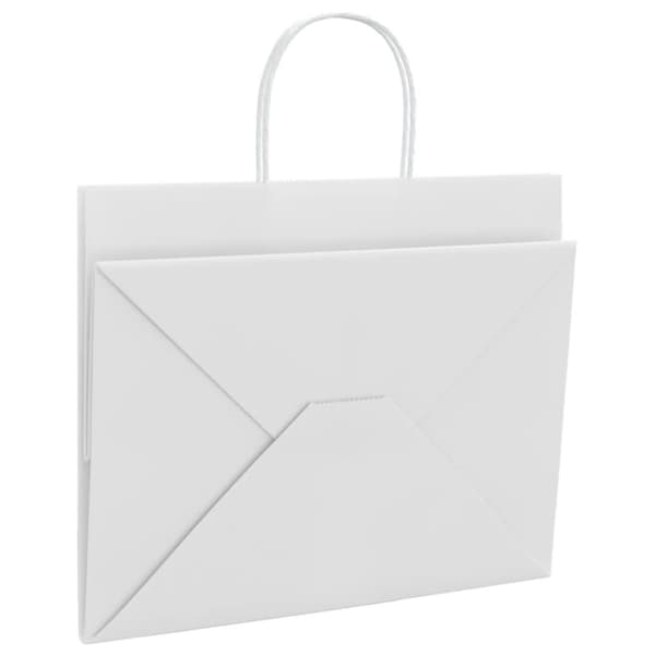 vidaXL Kraftpapperspåsar 50 st med handtag vit 32x22x24 cm