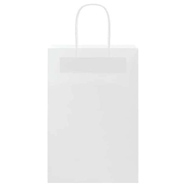 vidaXL Papperspåsar 250 st med handtag vit 21x11x31 cm