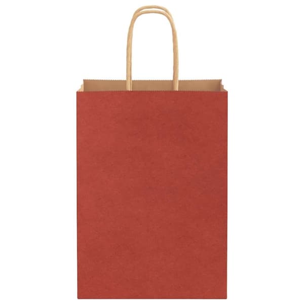vidaXL Kraftpapperspåsar 250 st med handtag röd 15x8x21 cm