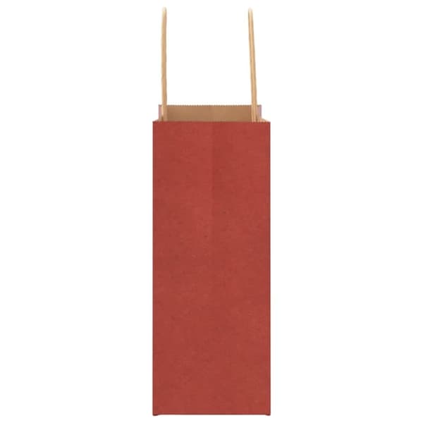 vidaXL Kraftpapperspåsar 250 st med handtag röd 15x8x21 cm