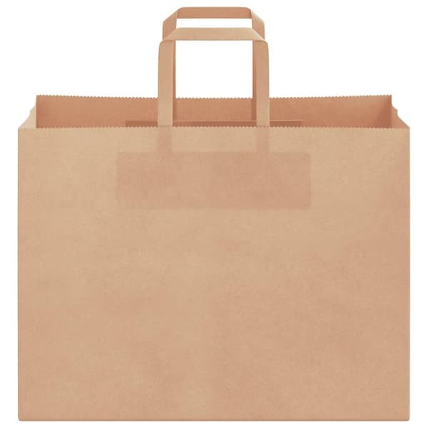 vidaXL Kraftpapperspåsar 50 st med handtag brun 32x17x25 cm