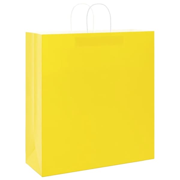 vidaXL Kraftpapperspåsar 250 st med handtag gul 45x17x48 cm