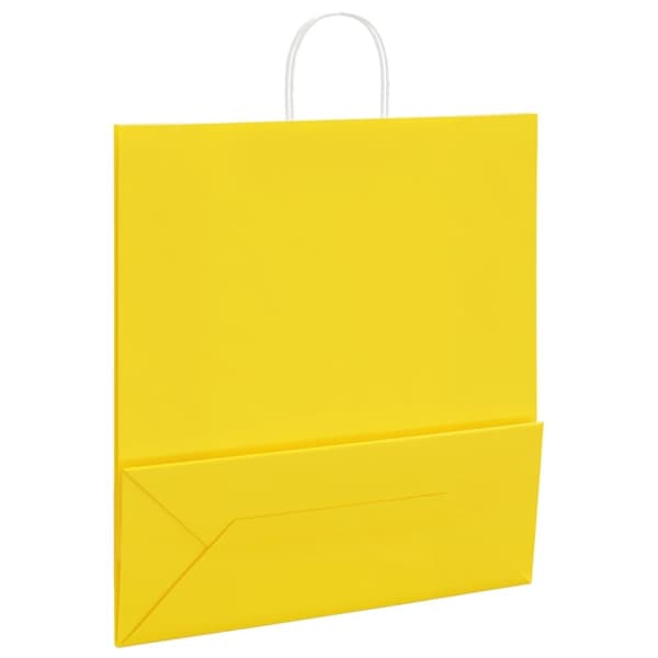 vidaXL Kraftpapperspåsar 250 st med handtag gul 45x17x48 cm