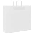 Miniatyrbild 3 av 11: vidaXL Kraftpapperspåsar 50 st med handtag vit 54x15x49 cm