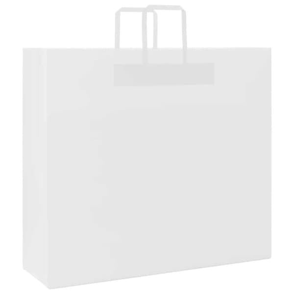 vidaXL Kraftpapperspåsar 50 st med handtag vit 54x15x49 cm