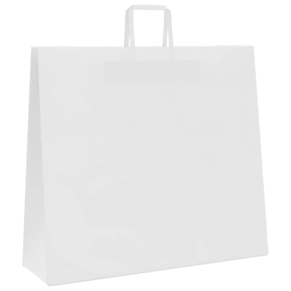 vidaXL Kraftpapperspåsar 50 st med handtag vit 54x15x49 cm
